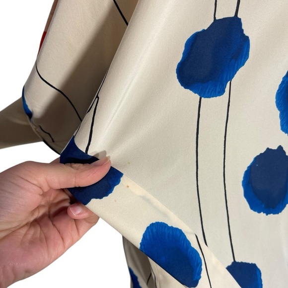 Diane Von Furstenberg Red Blue Colorful Silk Blouse Spring Summer Top Women’s 6 - Picture 7 of 8